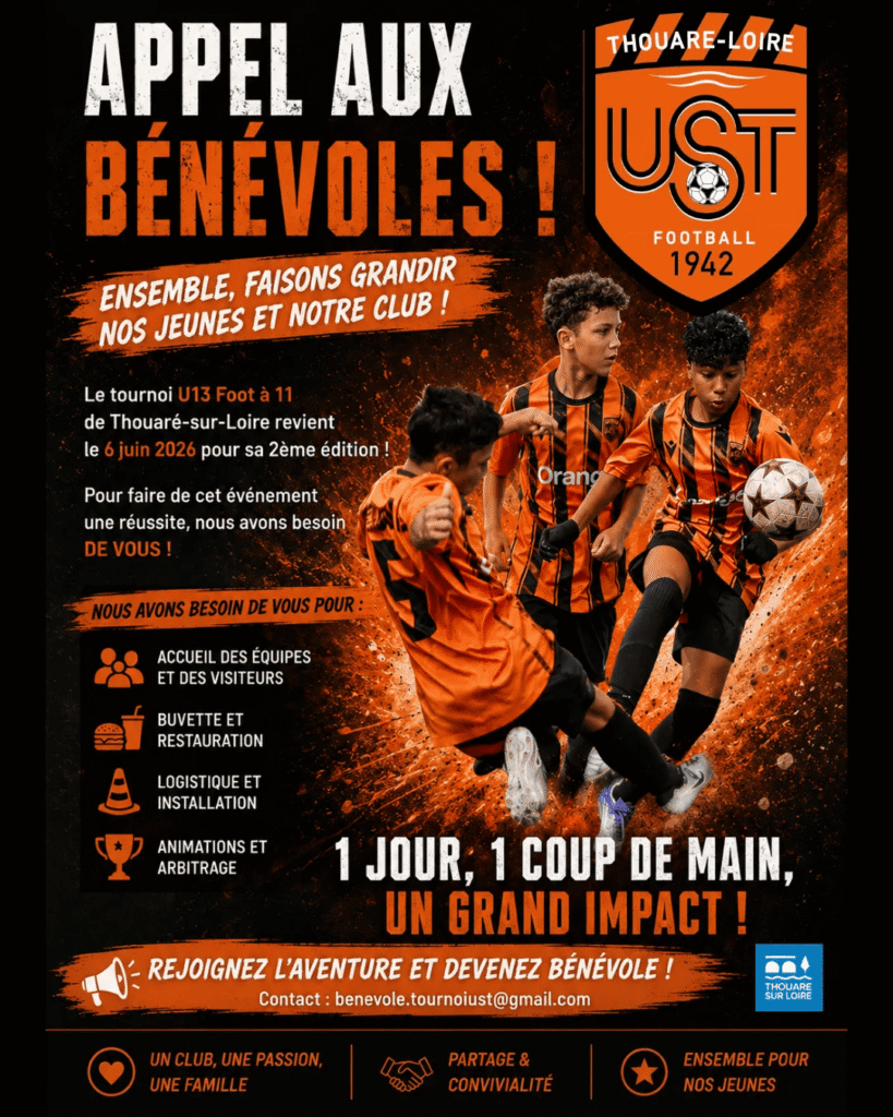 Tournoi U13 2026 affiche appel bénévoles
