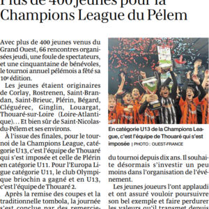 U13 2026 Tournoi Bretagne - article presse