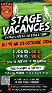 Stage vacances octobre 2026